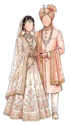 Priyansh and Shiristy in their wedding attire
